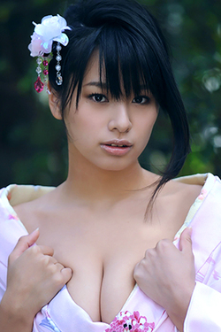 Anri Okita in 'Cherry Blossom Kimono' via All Gravure